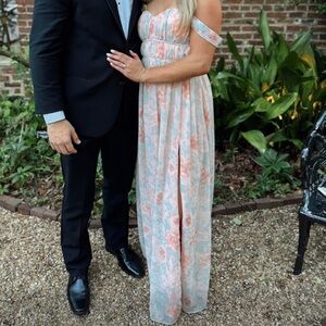 Lulu's Floral Off-Shoulder Maxi Dress